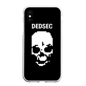 Чехол для iPhone XS Max матовый с принтом Череп Dedsec , Силикон | Область печати: задняя сторона чехла, без боковых панелей | Тематика изображения на принте: dedsec | skull | watch dogs | watch dogs 2 | watch_dogs | watch_dogs 2 | дедсек | дэдсек | череп