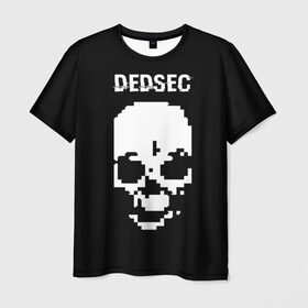 Мужская футболка 3D с принтом Череп Dedsec , 100% полиэфир | прямой крой, круглый вырез горловины, длина до линии бедер | dedsec | skull | watch dogs | watch dogs 2 | watch_dogs | watch_dogs 2 | дедсек | дэдсек | череп