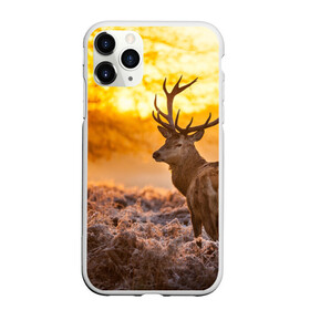 Чехол для iPhone 11 Pro матовый с принтом Олень , Силикон |  | бор | дубрава | ельник | животное | закат | косуля | лес | лось | млекопитающее | олень | природа | расвет | рогач | рока | тайга | чащоба