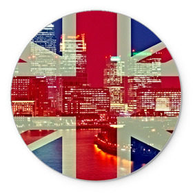 Коврик круглый с принтом Лондон , резина и полиэстер | круглая форма, изображение наносится на всю лицевую часть | Тематика изображения на принте: англия | великобритания | город | лондон | река | столица