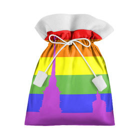 Подарочный 3D мешок с принтом Радужный флаг , 100% полиэстер | Размер: 29*39 см | город | любовь | отношения | радуга | сердце | сталица | флаг
