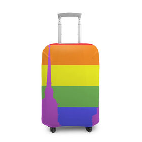 Чехол для чемодана 3D с принтом Радужный флаг , 86% полиэфир, 14% спандекс | двустороннее нанесение принта, прорези для ручек и колес | город | любовь | отношения | радуга | сердце | сталица | флаг