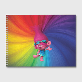 Альбом для рисования с принтом Розочка тролли , 100% бумага
 | матовая бумага, плотность 200 мг. | Тематика изображения на принте: trolls | детям | мультик | мультики | мультфильм | мультфильмы | радуга | разноцветные | разные цвета | розочка | тролли | тролль | цветные
