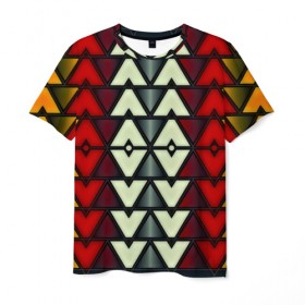 Мужская футболка 3D с принтом Element Texture , 100% полиэфир | прямой крой, круглый вырез горловины, длина до линии бедер | галочки | л | стрелки