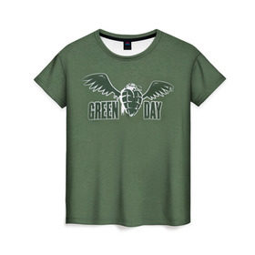Женская футболка 3D с принтом Green Day 5 , 100% полиэфир ( синтетическое хлопкоподобное полотно) | прямой крой, круглый вырез горловины, длина до линии бедер | american idiot | green day | грин дей | грин дэй