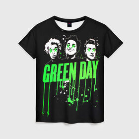 Женская футболка 3D с принтом Green Day 4 , 100% полиэфир ( синтетическое хлопкоподобное полотно) | прямой крой, круглый вырез горловины, длина до линии бедер | american idiot | green day | грин дей | грин дэй