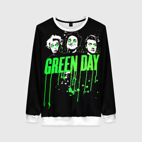 Женский свитшот 3D с принтом Green Day 4 , 100% полиэстер с мягким внутренним слоем | круглый вырез горловины, мягкая резинка на манжетах и поясе, свободная посадка по фигуре | american idiot | green day | грин дей | грин дэй