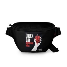 Поясная сумка 3D с принтом Green Day 3 , 100% полиэстер | плотная ткань, ремень с регулируемой длиной, внутри несколько карманов для мелочей, основное отделение и карман с обратной стороны сумки застегиваются на молнию | american idiot | green day | грин дей | грин дэй