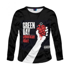 Женский лонгслив 3D с принтом Green Day 3 , 100% полиэстер | длинные рукава, круглый вырез горловины, полуприлегающий силуэт | american idiot | green day | грин дей | грин дэй