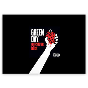 Поздравительная открытка с принтом Green Day 3 , 100% бумага | плотность бумаги 280 г/м2, матовая, на обратной стороне линовка и место для марки
 | american idiot | green day | грин дей | грин дэй