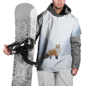 Накидка на куртку 3D с принтом лесная красотка , 100% полиэстер |  | Тематика изображения на принте: зима | лес | лиса | рыжая | снег | тайга