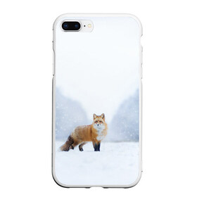Чехол для iPhone 7Plus/8 Plus матовый с принтом лесная красотка , Силикон | Область печати: задняя сторона чехла, без боковых панелей | Тематика изображения на принте: зима | лес | лиса | рыжая | снег | тайга