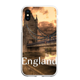 Чехол для iPhone XS Max матовый с принтом England (Англия) , Силикон | Область печати: задняя сторона чехла, без боковых панелей | Тематика изображения на принте: england | london | англия | британия | великобритания | владычица морей | вода | город | гостеприимный | дождей | клевый | красивый | лилия | лондон | мост | на темзе | окна | пасмурно | прикольный | река
