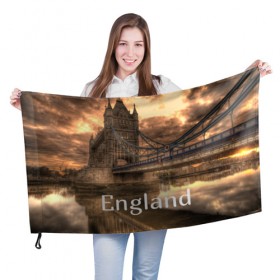 Флаг 3D с принтом England (Англия) , 100% полиэстер | плотность ткани — 95 г/м2, размер — 67 х 109 см. Принт наносится с одной стороны | england | london | англия | британия | великобритания | владычица морей | вода | город | гостеприимный | дождей | клевый | красивый | лилия | лондон | мост | на темзе | окна | пасмурно | прикольный | река