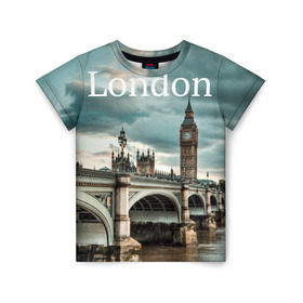 Детская футболка 3D с принтом London , 100% гипоаллергенный полиэфир | прямой крой, круглый вырез горловины, длина до линии бедер, чуть спущенное плечо, ткань немного тянется | england | london | vjcn. биг бен | англия | британия | великобритания | владычица морей | город | гостеприимный | дождей | клевый | красивый | лилия | лондон | на темзе | окна | прикольный | столица | тауэр