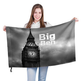 Флаг 3D с принтом Big Ben , 100% полиэстер | плотность ткани — 95 г/м2, размер — 67 х 109 см. Принт наносится с одной стороны | england | london | англия | биг бен | лондон