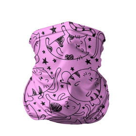 Бандана-труба 3D с принтом котейки , 100% полиэстер, ткань с особыми свойствами — Activecool | плотность 150‒180 г/м2; хорошо тянется, но сохраняет форму | cat | кот | котейки | котик | кошка | рисунок | розовый
