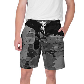 Мужские шорты 3D с принтом Black&Gray ,  полиэстер 100% | прямой крой, два кармана без застежек по бокам. Мягкая трикотажная резинка на поясе, внутри которой широкие завязки. Длина чуть выше колен | Тематика изображения на принте: 