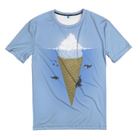 Мужская футболка 3D с принтом Мороженое , 100% полиэфир | прямой крой, круглый вырез горловины, длина до линии бедер | Тематика изображения на принте: food | ice cream | вкусно | еда | мороженое