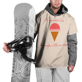 Накидка на куртку 3D с принтом All you need is love , 100% полиэстер |  | Тематика изображения на принте: food | ice cream | love | вкусно | еда | мороженое
