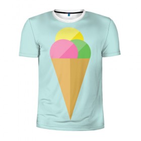 Мужская футболка 3D спортивная с принтом POP , 100% полиэстер с улучшенными характеристиками | приталенный силуэт, круглая горловина, широкие плечи, сужается к линии бедра | food | ice cream | love | вкусно | еда | мороженое