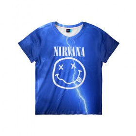 Детская футболка 3D с принтом Nirvana , 100% гипоаллергенный полиэфир | прямой крой, круглый вырез горловины, длина до линии бедер, чуть спущенное плечо, ткань немного тянется | rok | нирвана | рок