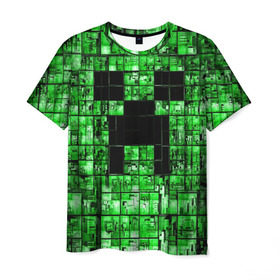 Мужская футболка 3D с принтом Minecraft , 100% полиэфир | прямой крой, круглый вырез горловины, длина до линии бедер | game | green | minecraft | игра | игрок | компьютерные игры | майнкрафт