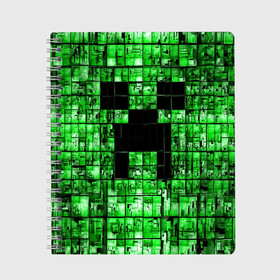 Тетрадь с принтом Minecraft , 100% бумага | 48 листов, плотность листов — 60 г/м2, плотность картонной обложки — 250 г/м2. Листы скреплены сбоку удобной пружинной спиралью. Уголки страниц и обложки скругленные. Цвет линий — светло-серый
 | game | green | minecraft | игра | игрок | компьютерные игры | майнкрафт