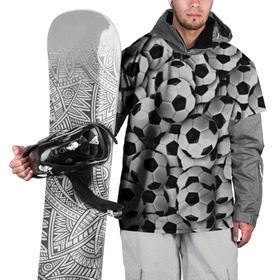 Накидка на куртку 3D с принтом Футбольный мяч , 100% полиэстер |  | Тематика изображения на принте: паттерн | черно белый