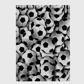 Скетчбук с принтом Футбольный мяч , 100% бумага
 | 48 листов, плотность листов — 100 г/м2, плотность картонной обложки — 250 г/м2. Листы скреплены сверху удобной пружинной спиралью | паттерн | черно белый
