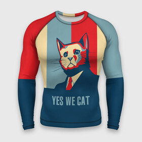 Мужской рашгард 3D с принтом Yes we CAT ,  |  | Тематика изображения на принте: cat | kitty | животные | киса | кот | котенок | котэ | кошка