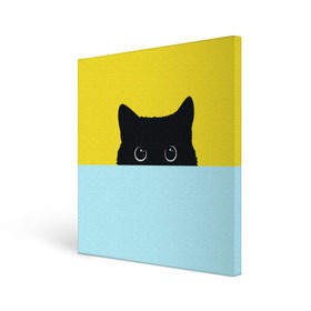Холст квадратный с принтом Moon , 100% ПВХ |  | Тематика изображения на принте: 3d | cat | kitty | животные | иллюстрация | киса | кот | кот спрятался | котенок | котэ | кошка | минимализм | рисунок | цифровое искусство