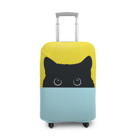 Чехол для чемодана 3D с принтом Moon , 86% полиэфир, 14% спандекс | двустороннее нанесение принта, прорези для ручек и колес | 3d | cat | kitty | животные | иллюстрация | киса | кот | кот спрятался | котенок | котэ | кошка | минимализм | рисунок | цифровое искусство