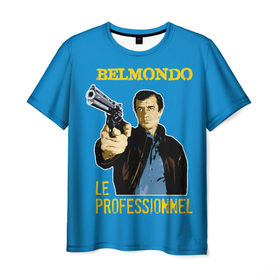 Мужская футболка 3D с принтом Бельмондо , 100% полиэфир | прямой крой, круглый вырез горловины, длина до линии бедер | 
