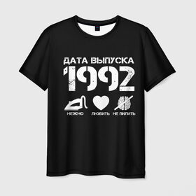 Мужская футболка 3D с принтом Дата выпуска 1992 , 100% полиэфир | прямой крой, круглый вырез горловины, длина до линии бедер | Тематика изображения на принте: 1992 | год рождения | дата выпуска