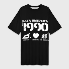 Платье-футболка 3D с принтом Дата выпуска 1990 ,  |  | 1990 | год рождения | дата выпуска