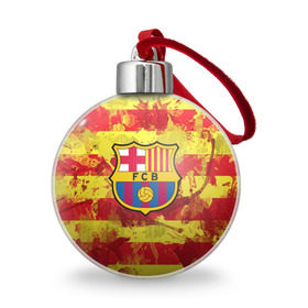 Ёлочный шар с принтом Барселона №1! , Пластик | Диаметр: 77 мм | barcelona | fc | fcb | барселона | испания | футбольный клуб