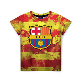 Детская футболка 3D с принтом Барселона №1! , 100% гипоаллергенный полиэфир | прямой крой, круглый вырез горловины, длина до линии бедер, чуть спущенное плечо, ткань немного тянется | Тематика изображения на принте: barcelona | fc | fcb | барселона | испания | футбольный клуб