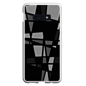 Чехол для Samsung S10E с принтом Geometry figure , Силикон | Область печати: задняя сторона чехла, без боковых панелей | бумага | геометрия | грани | изгиб | линии | полигоны | полосы | постель | серый | сочетания | текстура | треугольники | черный