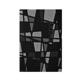 Обложка для паспорта матовая кожа с принтом Geometry figure , натуральная матовая кожа | размер 19,3 х 13,7 см; прозрачные пластиковые крепления | бумага | геометрия | грани | изгиб | линии | полигоны | полосы | постель | серый | сочетания | текстура | треугольники | черный