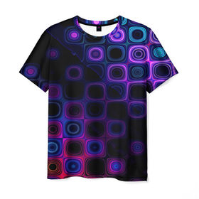 Мужская футболка 3D с принтом Violet background , 100% полиэфир | прямой крой, круглый вырез горловины, длина до линии бедер | 