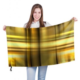 Флаг 3D с принтом Yellow Texture , 100% полиэстер | плотность ткани — 95 г/м2, размер — 67 х 109 см. Принт наносится с одной стороны | бумага | геометрия | грани | желтый | изгиб | линии | полигоны | полосы | постель | сочетания | текстура | треугольники