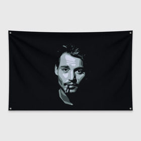 Флаг-баннер с принтом Джонни Депп , 100% полиэстер | размер 67 х 109 см, плотность ткани — 95 г/м2; по краям флага есть четыре люверса для крепления | johnny depp | джонни депп