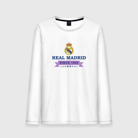 Мужской лонгслив хлопок с принтом Real Madrid - Classic 1902 , 100% хлопок |  | real | real madrid | мадрид | реал | футбол
