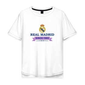 Мужская футболка хлопок Oversize с принтом Real Madrid - Classic 1902 , 100% хлопок | свободный крой, круглый ворот, “спинка” длиннее передней части | Тематика изображения на принте: real | real madrid | мадрид | реал | футбол