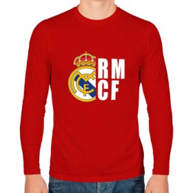 Мужской лонгслив хлопок с принтом Real Madrid - RM/CF (Classic) , 100% хлопок |  | cf | real | real madrid | rn | мадрид | реал | футбол