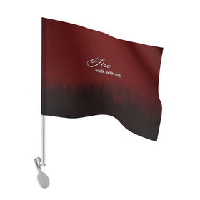 Флаг для автомобиля с принтом Twin Peaks , 100% полиэстер | Размер: 30*21 см | twin peaks | лес | лора палмер | ночь | огонь | сова | сосны | твин пикс