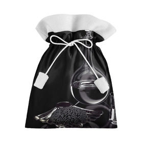 Подарочный 3D мешок с принтом Водка и черная икра , 100% полиэстер | Размер: 29*39 см | графин | еда | жидкость | закуска | темный | черный