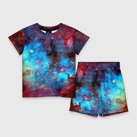 Детский костюм с шортами 3D с принтом Вселенная ,  |  | space | star | вселенная | звезды | космический | космос | созвездие