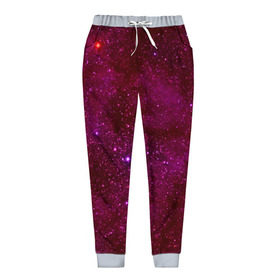 Женские брюки 3D с принтом Розовые звёзды , полиэстер 100% | прямой крой, два кармана без застежек по бокам, с мягкой трикотажной резинкой на поясе и по низу штанин. В поясе для дополнительного комфорта — широкие завязки | nebula | звезды | созвездие | туманность
